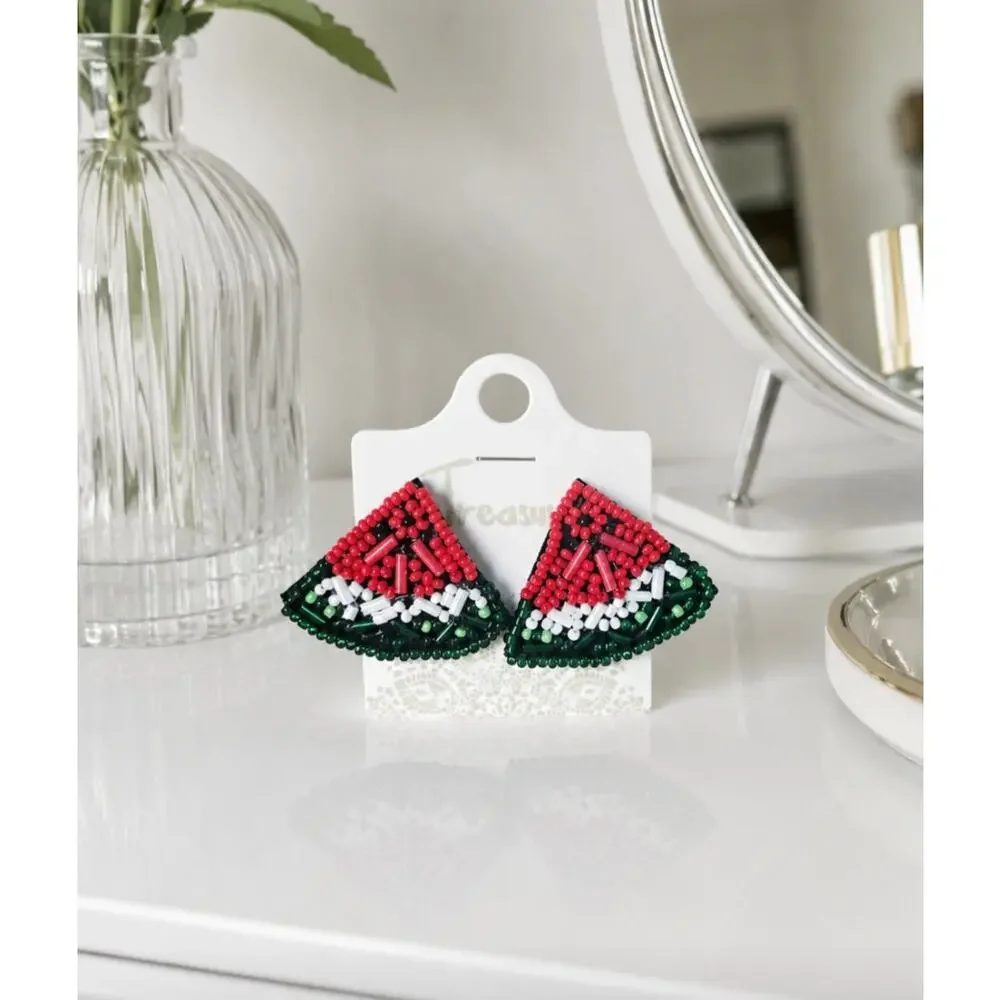 Treasure Watermelon Beaded Earrings
